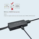 RuiPuo RCA to HDMI Converter, AV to HDMI Adapter, Composite to HDMI, Support 1080P, PAL/NTSC Compatible with WII/WII U/PS one/PS2/PS3/STB/Xbox/VHS/VCR/Blue-Ray DVD ect.