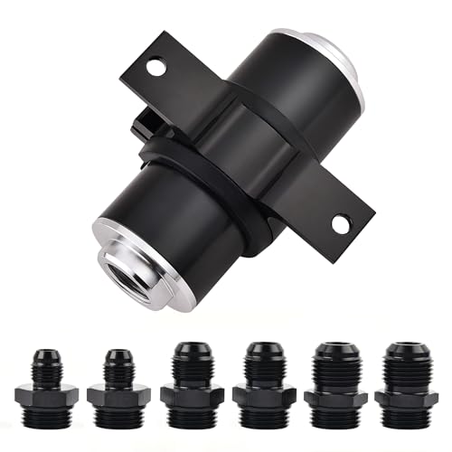 EVIL ENERGY Inline Fuel Filter 100 Micron with 6AN 8AN 10AN Adapter&Bracket Clamp 50MM Universal