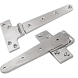 Laorde 316 Stainless Steel T Hinges Marine Grade 8'' x 4" Heavy Duty Boat Hatch Hinge (196 mm X 97 mm) 4 Pack Casting Cabinet Hardware Door Hinge with Screws