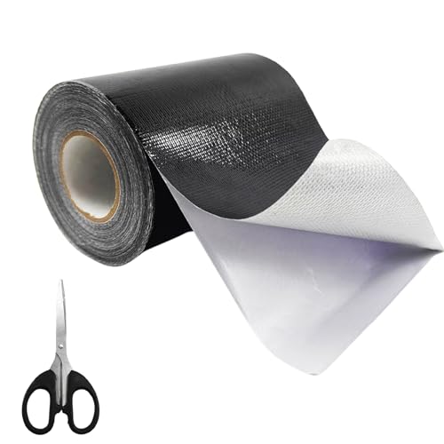 AIHSUMC 4.5Inch × 40FT RV Awning Repair Tape with Scissors, Outdoor Heavy Duty Repair Tape for Tarp, Tent, Boat Cover, Canvas, Sail Tape, Waterproof, UVproof and Heat-Resistant Tear Repair Pctch Kit