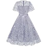 Embroidered Flower Dress for Women Short Prom Dresses Embroidery Sequins Glitters Dresses Vintage Cocktail Wedding Guest Dresses for Women Semi Formal Dresses Glitter Sequin Sparkly Dress Light Blue M