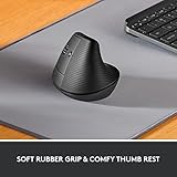 Logitech Lift Left Vertical Ergonomic Mouse, Left-handed, Wireless, Bluetooth or Logi Bolt USB, Quiet clicks, 4 buttons, compatible with Windows/macOS/iPadOS, Laptop, PC - Graphite