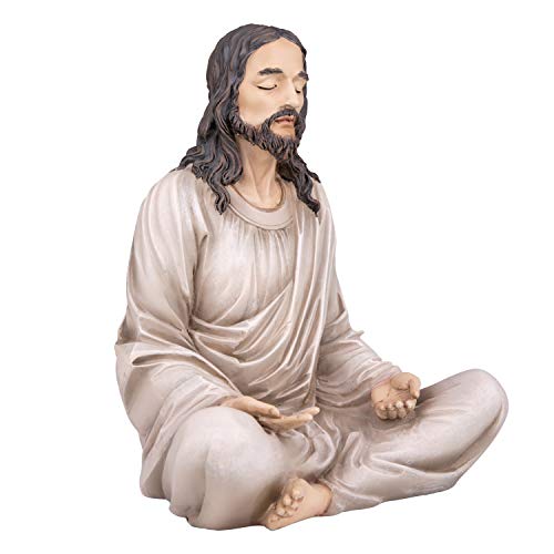 Jesus Statue 12" Natural - Meditation Statue Decor - Jesus Figurine for Any Room - Great Gift for Christians or Spiritual Friends