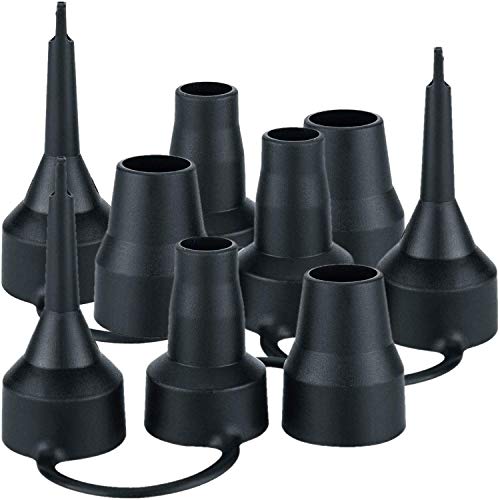 OIIKI 3 Set Replacement Nozzles, Plastic Pump Nozzles, 3 Size for Air Bed, Air Pump Nozzles for Inflatables, Air Mattress, Black