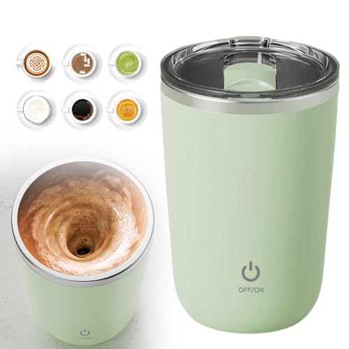 Automatic Magnetic Stirring Coffee Mug, 2025 New Self Stirring Coffee Mugs, Portable Electric Magnetic Coffee Stirrer Mug with Mixer Built In, Magnetic Stirring Coffee Cup for Coffee Milk Tea (Green)