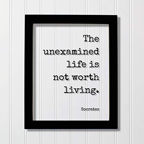 Socrates - Floating Quote - The unexamined life is not worth living - Quote Art Print - Philosophy Gift for Philosopher Teacher Academic