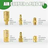 Ailbiuko Air Coupler & Plug Kit,45 Pcs 1/4" NPT Air Tool Fittings Set,Quick Connect Air Hose Fittings Air Compressor Accessories