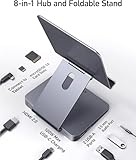 Anker , 551 USB-C Hub (8-in-1), with Foldable Tablet Stand, Dock, 4K HDMI, 2 USB-A Data Ports, for iPad Pro 5th Gen / iPad Air 5th Gen/iPad Mini 6th and Later (Silver)