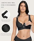 FeelinGirl Post Surgery Compression Bra Soft Support for Mastectomy Breast Augmentation Breast Lift Bra Black M