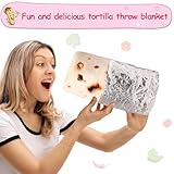 mermaker Burritos Tortilla Throw Blanket 2.0 Double Sided 80 inches for Adult and Kids, Giant Funny Realistic Food Blanket, 285 GSM Novelty Soft Flannel Taco Blanket (Yellow Blanket-Double Sided)