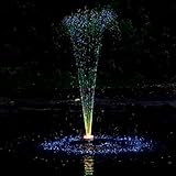 Ocean Mist Small Floating Fountain with 48 RGB LED Lights and 600GPH Submersible Pump for Ponds and Water Gardens