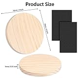 Adrattnay 32Pcs Unfinished Wood Coasters, 4" Round Wooden Coasters with Non-Slip Dot Sticker for Drinks, 9mm Thick Blank Wood Coasters Bulk for DIY Crafts Supplies Adults Beginners