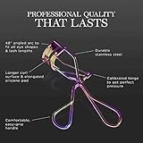 Brilliant Beauty Eyelash Curler with Satin Bag & Refill Pads - Award Winning Eye Lash Curlers for Dramatically Curled Eyelashes & Lash Lift in Seconds (Prism)