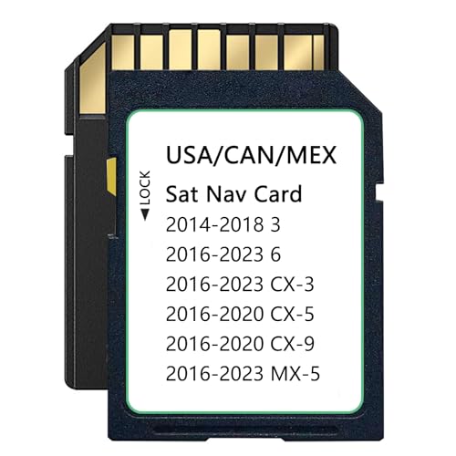 Latest Upgraded Navigation SD Card Compatible with 2016-2020 CX-5 / CX-9, 2014-2018 3, 2016-2023 6 / CX-3 / MX-5, USA/CAN/MEX Maps Update