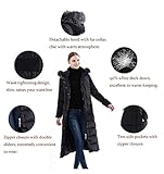 Obosoyo Women's Hooded Thickened Long Down Jacket Maxi Down Parka Puffer Coat Black L