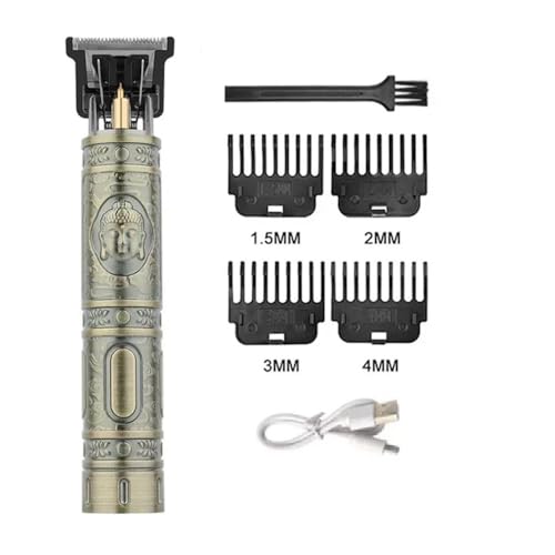 2024 Vintage T9 Hair Clipper Electric Hair Cutting Machine Professional Men Shaver Rechargeable Barber Trimmer for Men Dragon(Buddha)