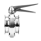 DERNORD Butterfly Valve with Trigger Handle Stainless Steel 304 Tri Clamp Clover (4 Inch Tri Clamp Butterfly Valve)