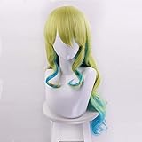 Cosplay Wig Miss Kobayashi's Dragon Maid Quetzalcoatl Lucoa Cosplay Heat Resistant Synthetic Hair Carnival Halloween Party + Free Wig Cap