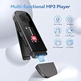 64GB USB MP3 Player with Bluetooth, AGPTEK U5PL 2 in 1 Type-C & USB Music Player with Clip, FM Radio, Recording, Support Mobile Phone Connection