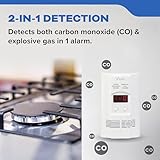 Kidde Carbon Monoxide Detector, Propane, Natural, Methane, & Explosive Gas Alarm, Plug-In Wall with 9-Volt Battery Backup, Digital LED Display