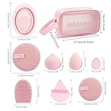 MAANGE 37 Pcs Makeup Brush Set Premium Synthetic Make Up Brushes Foundation Eye Shadow Powder Concealers Brushes Set for Beginners Professional Makeup Tool Set (Pink)