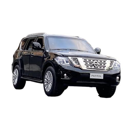 1 32 for Nissan Patrol SUV Alloy Car Model Diecast Metal Toy Vehicles Sound and Light Car Model Collection Gift Simulation Vehicle Playset(Black)