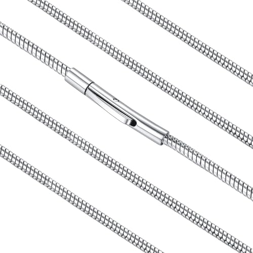 FaithHeart Sturdy Chains Snake Necklace for Men Stainless Steel Sturdy 18 in Jewelry