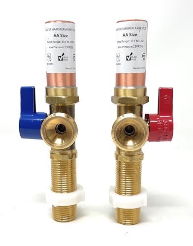 Washing Machine Valve with Hammer Arrestor 1/2" MIP x 3/4" MHT [3117]