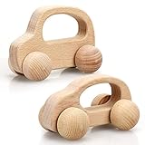 TOY Life Wooden Toys Set with Wooden Cars for Babies, 8 Pack Animal Wooden Toddler Puzzles