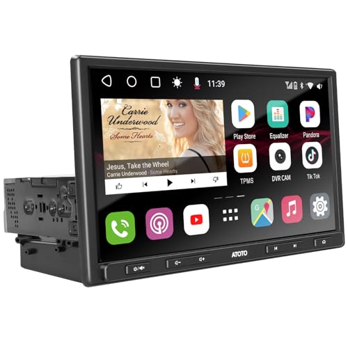 ATOTO 10.1" QLED Double Din AI Android Car Stereo, 4G+32G, Wireless CarPlay/Android Auto, 4 Internet Options, Dual Bluetooth, 4x29W Amp, 36-Band EQ, SCVC & LRV, HDMI Input, GPS Tracking