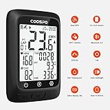 COOSPO GPS Cycling Computer BC107 & Bike Cadence/Speed Sensor BK467, Wireless Bike GPS Speedometer with 2.4 Inch Auto-Backlight Display, Bluetooth/ANT+ Bicycle Computer GPS Sync with Strava