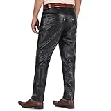 Laverapelle Men's Genuine Lambskin Leather Pants (Black, 34, Polyester Lining) - 1804001