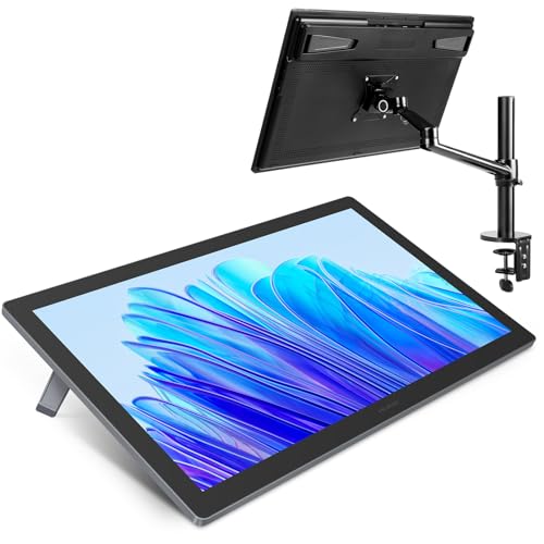 HUION KAMVAS Pro 19 4K UHD Drawing Tablet with Touch Screen, 96% Adobe RGB Drawing Monitor with 1.07 Billion Colors, PenTech 4.0 Stylus, 16384 Pen Pressure, Slim Pen, Keydial Mini, Single Monitor Arm