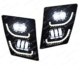 QSC Truck Parts Full LED Performance Fog Light Lamp Left Right Pair Compatible with Volvo Vn Vnl Truck 03-17