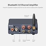 Fosi Audio BT20A Pro Bluetooth 5.0 Amplifier, 300W x2 Wireless Amp, TPA3255 2 Channel Mini Class D Integrated Home Audio Outdoor Stereo Receiver with Bass Treble Control for Passive Speakers