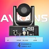 AVKANS PTZ Camera HDMI 30x Optical Zoom 3G-SDI USB IP Live Streaming AI Tracking Camera, IP PoE Camera, HDMI PTZ Camera for Church Event Livestream Services vMix OBS Wirecast