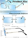 Weewooday 10 Pairs Rimless Sunglasses Rectangle 90s Retro Sunglasses Trendy Y2k Sunglasses Frameless Square Glasses Eyewear for Men Women (Vivid Color)