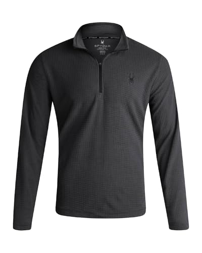 Spyder Men's Active Quarter Zip Sweatshirt - Lightweight Grid Fleece Athletic Mock Neck Pullover Sweatshirt (Sizes: S-XXL), Size Medium, Polar