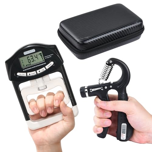 Handeful Grip Strength Tester & Enhancer Set with Protective Carrying Bag - Strengthen Your Hands, Improve Grip Control, & Enhance Overall Fitness