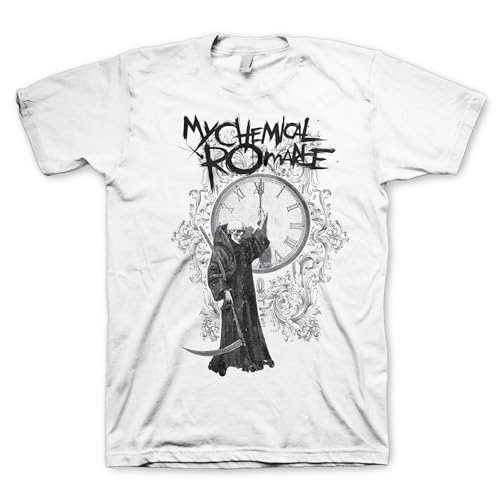 2Bhip My Chemical Romance Fire Time Mens White Short Sleeve Rock Music Vintage Style Graphic T-Shirt - Small