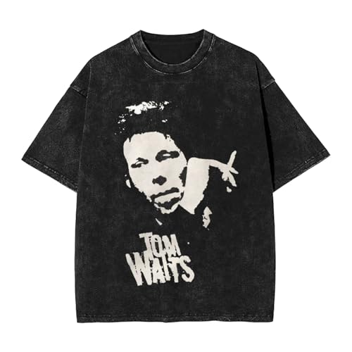 Tom Vintage Oversized T Shirt Summer Fashion Tee Waits Round Neckline Loose Short Sleeve Clothes for Mens Womens XX-Large
