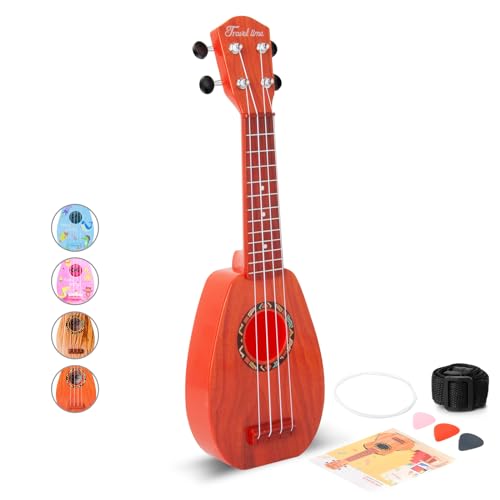 YOLOPARK 17" Kids Toy Guitar for Girls Boys, Mini Toddler Ukulele Guitar with 4 Strings Keep Tones Can Play for 3, 4, 5, 6, 7 Year Old Kids Musical Instruments Educational Toys for Beginner