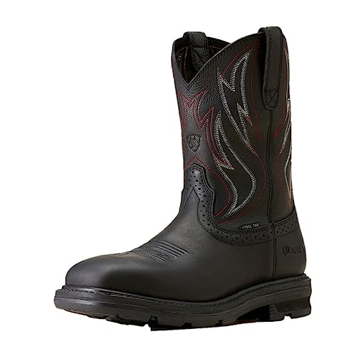 ARIAT Men's Sierra Shock Shield Steel Toe Work Boot - Black, 10.5 Wide