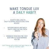 Tongue Luv Ergonomic Tongue Scraper - Dentist-Developed Tongue Cleaner for Adults - Gentle Stylish Tongue Scrubber for Oral Care, Dental Hygiene - Large