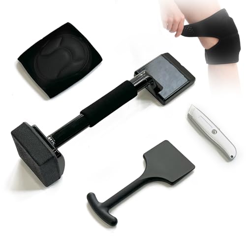 Economy Carpet Knee Kicker, Non-Adjustable Carpet Stretcher Tool Kit Combo with Pads for Protection