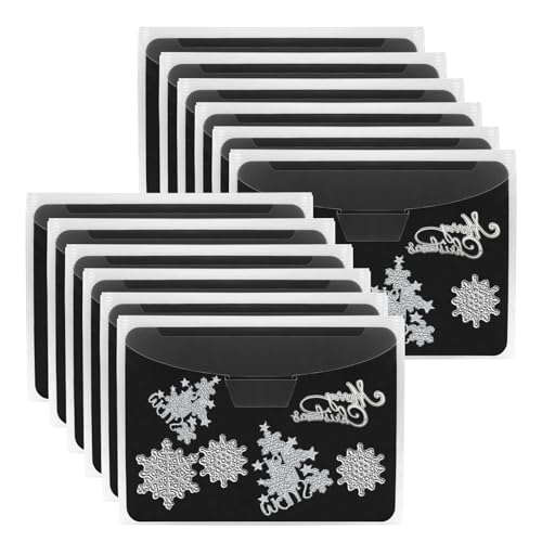 UNIMEIX 24 Pcs Magnetic Sheets for Die Storage Stamp and Die Storage Pockets Die Cut Storage for Card Making (12 Pcs Sheets+ 12 Pcs Bags, 0.8 mm Thickness