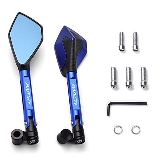 ZUWEPO for Yamaha Majesty 400 Majesty400 2004-2011 2010 2009 2008 Motorcycle CNC Aluminum Mirrors Moto Rearview Mirrors Side Mirrors (Color : Blue)
