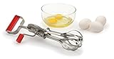 RSVP International (BEATR-RD) Handheld Vintage Inspired Egg Beater, 18/8 Stainless Steel Dishwasher Safe, 12.25 Inch, Red