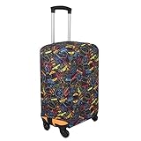 Explore Land Travel Luggage Cover Suitcase Protector Fits 18-22 Inch Case (Stamp, S)