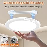 Rechargeable Motion Sensor Ceiling Light with Remote, Battery Operated Ceiling Light No Wiring, Wireless LED Ceiling Light, 3 Colors Dimmable Indoor Overhead Lamp for Closet Shower Pantry Shed Hallway